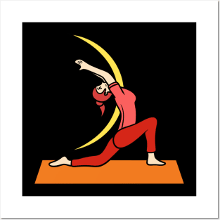 Yoga pose - moon Posters and Art